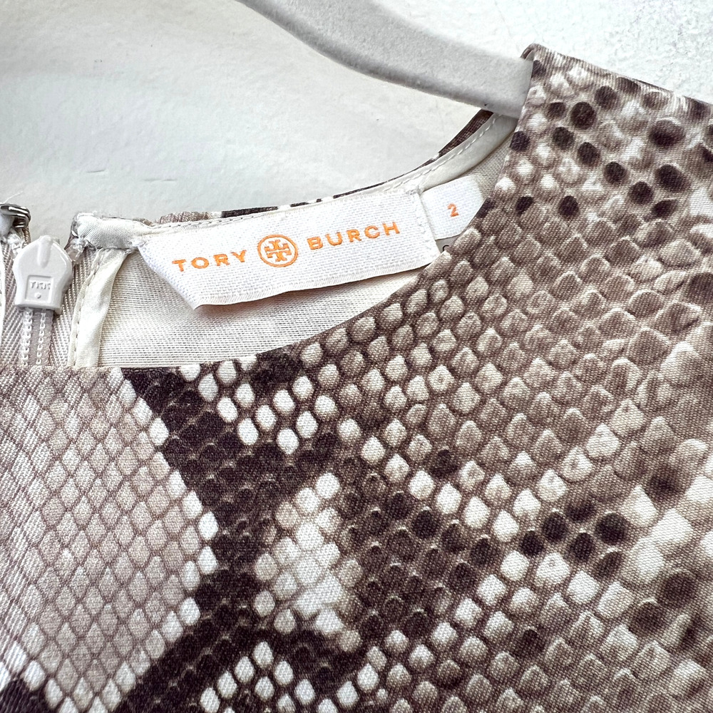 Tory Burch Python Snakeskin Pattern Silk Blend Bo… - image 5